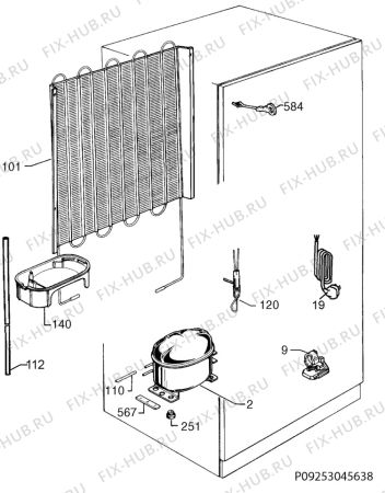 Взрыв-схема холодильника Electrolux IK275020RE - Схема узла Cooling system 017